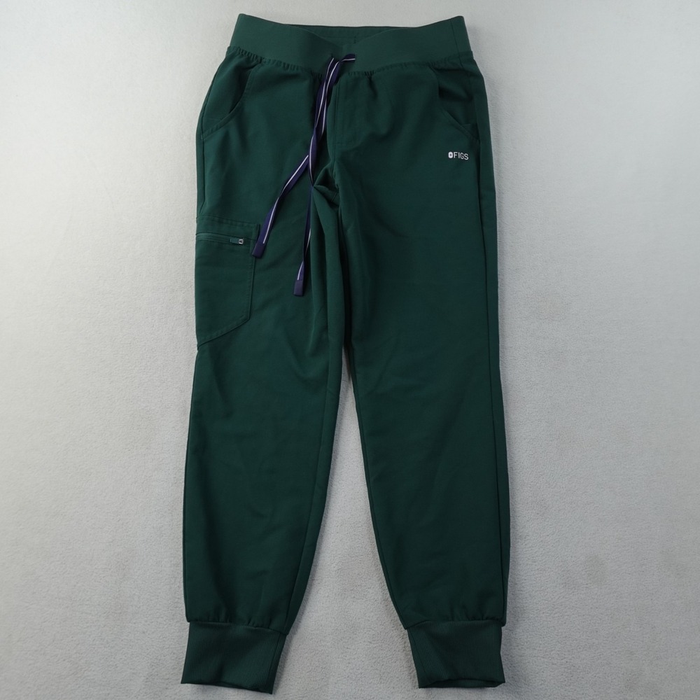 FIGS Zamora Jogger Scrub Pants Womens Small Petite British Racing Green